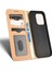 Iphone 14 Pro Fone Case Için Izgara Doku Pu Deri Stand Kılıfı Manyetik Otomatik Emzik Folio Flip Cep Telefon Cüzdan Kapak Bej (Yurt Dışından) 4