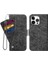Iphone 14 Pro 14 Için Telefon Kılıfı Pu Deri Pu Deri Su Müdürü Bölge Doku Dönen Kart Yuvaları Tutucu Stand Cüzdan Kapak Black (Yurt Dışından) 1