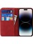 Iphone 14 Pro 14 Için Telefon Kılıfı Buzağı Doku Pu Deri Deri Cüzdan Kılıfı Manyetik Otomatik Ahmborbed Şok Geçirmez Flip Stand Kapak-Kırmızı (Yurt Dışından) 2
