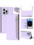 Iphone 14 Pro Telefon Vaka Cep Telefonu Kapağı Pu Deri Fermuarı Cep Cüzdanı Stand Koruyucu Rhombus Omuz Askılı-Mor ile Basılmış (Yurt Dışından) 1