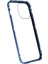 Iphone 14 Pro Fone Case Için Damla Dayanıklı Anti-Peep Metal Çerçevesi+Çift Taraflı Temperli Cam Hibrit Kapak Manyetik Kapatma-Dark Mavi (Yurt Dışından) 2