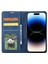 Iphone 14 Pro Telefon Kapağı Stand Stand Cüzdan Deri Anti-Shock Flip Telefon Kılıfı Mavisi (Yurt Dışından) 2