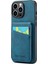 Iphone 14 Pro Fone Cover Crazy Horse Dexture Kickstand Pu Deri+Tpu Kılıfı Kart Yuvası Mavisi (Yurt Dışından) 1