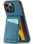 Iphone 14 Pro Fone Cover Crazy Horse Dexture Kickstand Pu Deri+Tpu Kılıfı Kart Yuvası Mavisi (Yurt Dışından) 2