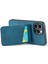 Iphone 14 Pro Fone Cover Crazy Horse Dexture Kickstand Pu Deri+Tpu Kılıfı Kart Yuvası Mavisi (Yurt Dışından) 4