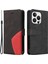 Iphone 14 Pro Telefon Kılıfı 6.1 Inç Cüzdan Stand Şok Geçirmez Çift Renkli Ekleme Pu Deri Tpu Kapak-Black (Yurt Dışından) 1