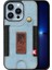 Iphone 14 Pro Telefon Kılıfı 6.1 Inç Kot Bez+Deri Kaplı Tpu Arka Kapak Kartı Yuvası Işlevi El Kayış Işığı Mavi (Yurt Dışından) 1