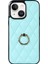 Iphone 14 Telefon Kasası Pu Deri+Tpu Baskılı Rhombus Izgara Desen Yüzük Tutucu Kickstand Telefon Kapak Işık Mavi (Yurt Dışından) 2
