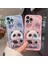 Iphone 14 Pro 14 Pro Telefon Kılıf Deseni Baskı Süt Tea Panda Temperli Cam+Tpu Lens Film-Silver (Yurt Dışından) 2