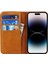 Iphone 14 Pro 14 Pro Telefon Kılıfı Buzağı Dokusu Pu Deri Deri Cüzdan Kılıfı Manyetik Otomatik Absorbed Şok Geçirmez Flip Standı Kapak Işık Kahverengi (Yurt Dışından) 2