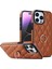 Iphone 14 Pro 14 Pro Telefon Kılıf Tutucu Için Kickstand Pu Deri Kaplamalı Tpu Rhombus Izgara Deseni Baskılı Anti-Çizelge Geri Kapak Kahverengi (Yurt Dışından) 1