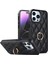 Iphone 14 Pro 14 Pro Phone Case Halka Tutucu Kickstand Pu Deri Kaplamalı Tpu Rhombus Izgara Deseni Baskılı Anti-Çizelge Arka Kapak Black (Yurt Dışından) 1