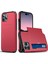 Iphone 14 Pro 6.1 Inç Çizgiye Döküm Anti Telefon Kılıf Kart Tutucu Yumuşak Tpu+Sert Pc Hibrid Kapak Kırmızısı (Yurt Dışından) 1