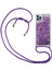 Iphone 14 Pro Telefon Kılıfı 6.1 Inç Bling Glitter Sıvı Kılıf Yüzen Hızlı ve Şok Geçirmez Yumuşak Tpu Telefon Kapağı Uzun Kordon-Mor ile (Yurt Dışından) 1