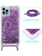 Iphone 14 Pro Telefon Kılıfı 6.1 Inç Bling Glitter Sıvı Kılıf Yüzen Hızlı ve Şok Geçirmez Yumuşak Tpu Telefon Kapağı Uzun Kordon-Mor ile (Yurt Dışından) 3