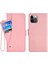 Iphone 14 Pro Fone Case Hücre Kot Koku Bez Doku Pu Deri Cüzdan Dönen Kart Yuvası Pembe (Yurt Dışından) 1