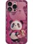 Iphone 14 Pro Metal Boya Tasarımı Panda Dekor Telefon Kılıfı Sert Cam+Tpu Telefon Kapak-Kırmızı (Yurt Dışından) 1