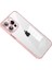 Iphone 14 Pro Fone Case Temperlenmiş Cam Geri Kılıf Glitter Tpu Çerçeve Elektrapan Telefon Kapağı Lens Koruyucusu-Pembe (Yurt Dışından) 1