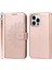 Iphone 14 Pro Fone Case Için R61 Doku Dikiş Pu Deri+Tpu Katlanabilir Stand Deseni Baskılı Cüzdan Kapak Gül Altın (Yurt Dışından) 1