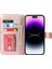 Iphone 14 Pro Fone Case Için R61 Doku Dikiş Pu Deri+Tpu Katlanabilir Stand Deseni Baskılı Cüzdan Kapak Gül Altın (Yurt Dışından) 2