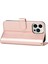 Iphone 14 Pro Fone Case Için R61 Doku Dikiş Pu Deri+Tpu Katlanabilir Stand Deseni Baskılı Cüzdan Kapak Gül Altın (Yurt Dışından) 4