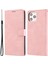 Iphone 14 Pro Telefon Kılıfı Için 6.1 Inç Pu Deri Damla Geçirmez Cüzdan Stand Koruyucu Kapak Strap-Pembe (Yurt Dışından) 1