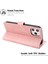 Iphone 14 Pro Telefon Kılıfı Için 6.1 Inç Pu Deri Damla Geçirmez Cüzdan Stand Koruyucu Kapak Strap-Pembe (Yurt Dışından) 4