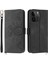 Iphone 14 Pro Telefon Kılıfı Için Baskılı Çiçekler Pu Deri Stand Manyetik Kıta Şok Geçirmez Terin Touch Kapağı Bilek Kayışı ve Omuz Kayış-Siyah (Yurt Dışından) 1