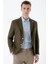 Erkek Haki Dokuma Slim Fit Torba Cep Mono Yaka Spor Ceket 2