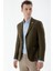 Erkek Haki Dokuma Slim Fit Torba Cep Mono Yaka Spor Ceket 1