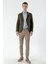 Erkek Haki Dokuma Slim Fit Torba Cep Mono Yaka Spor Ceket 5