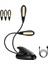 Okuma Lambası Kitap Kelepçesi USB ile Şarj Edilmiş 14 Led'li 3 Renk Sıcaklığı 3 Parlaklık Çift Kafa 360° Esnek Müzik Standı Gece Okuma Yatağı Kitap Işığı Siyah (Yurt Dışından) 1