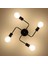 Modern Tavan Işık Sarkıt Endüstriyel Metal Işık Armatür, 4 Işık E27 LED Tavan Işık, Modern Siyah Sarkıt Ampul Olmadan (Yurt Dışından) 4