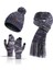 Unisex Renkli Eşarp Peluş Kap Örgü Eldiven (Yurt Dışından) 1