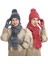 Unisex Renkli Eşarp Peluş Kap Örgü Eldiven (Yurt Dışından) 2