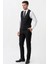 Terni TY2001 Slim Fit Yelekli 6 Drop Düz Takım Elbise Siyah 5