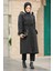 Kürklü Siyah Tesettür Parka 60651S 1