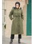 Kürklü Haki Tesettür Parka 60651HK 2