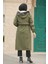 Kürklü Haki Tesettür Parka 60651HK 5