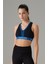 Kadın Mavi Çapraz Lastik File Detaylı Spor Sütyen 5586 1
