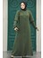 Kolları Detaylı Haki Tesettür Ferace 10091HK 4