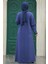 Kolları Detaylı Indigo Mavisi Tesettür Ferace 10091IM 3