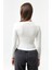 Kadın Ekru Fitilli Uzun Kollu Crop Bluz 5