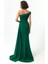Kadın Zümrüt Yeşili Tek Omuzlu Taşlı Uzun Abiye Elbise 5