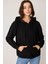 Omuz Dekolteli Kanguru Cep Kapüşonlu Sweatshirt 3