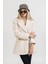 Kaşe Oversize Kısa Kaban, Kısa Krem Ceket, Blazer Kalın Ceket, 4