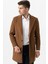 Ancona 4025-2 Düz Ceket Yaka Slim Fit Pamuklu Kaban Camel 1