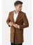 Ancona 4025-2 Düz Ceket Yaka Slim Fit Pamuklu Kaban Camel 2