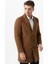 Ancona 4025-2 Düz Ceket Yaka Slim Fit Pamuklu Kaban Camel 3