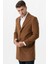 Ancona 4025-2 Düz Ceket Yaka Slim Fit Pamuklu Kaban Camel 5